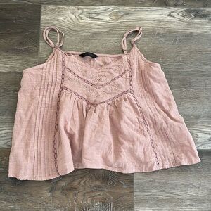 Zara Women's Pink camisole Embroidered Top EUC size S